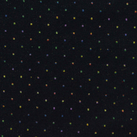 Black Dots French Terry, Cotton-Poly, 180 gsm