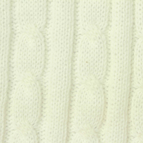 Jacquard 100% Acrylic Pointelle Knit Fabric, 410 gsm, 150 cm — White