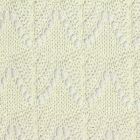 Cream Openwork Pointelle Knit, Poly-Cotton, 270 gsm
