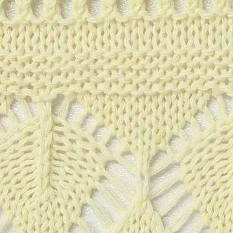 Cream Openwork-Diamond Pointelle Knit, Poly-Viscose