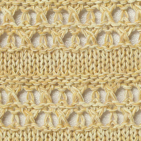 Light Yellow Openwork-Band Pointelle Knit, Poly-Cotton