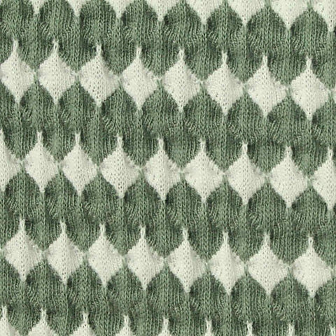 Striped Polyester Cotton Stretch Jersey Knit Fabric, 200 gsm, 150 cm — Green