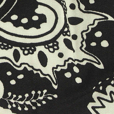 Black Abstract-Paisley Twill, Viscose