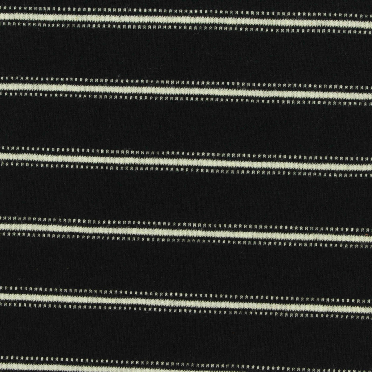 White Horizontal-Stripe Jersey Knit, Cotton, 160 gsm