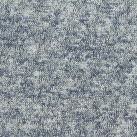 Brushed Polyester Viscose Stretch Chunky Knit Fabric, 200 gsm, 170 cm — Blue