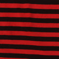 Striped Viscose Cotton Stretch Rib Knit Fabric, 245 gsm, 160 cm — Red