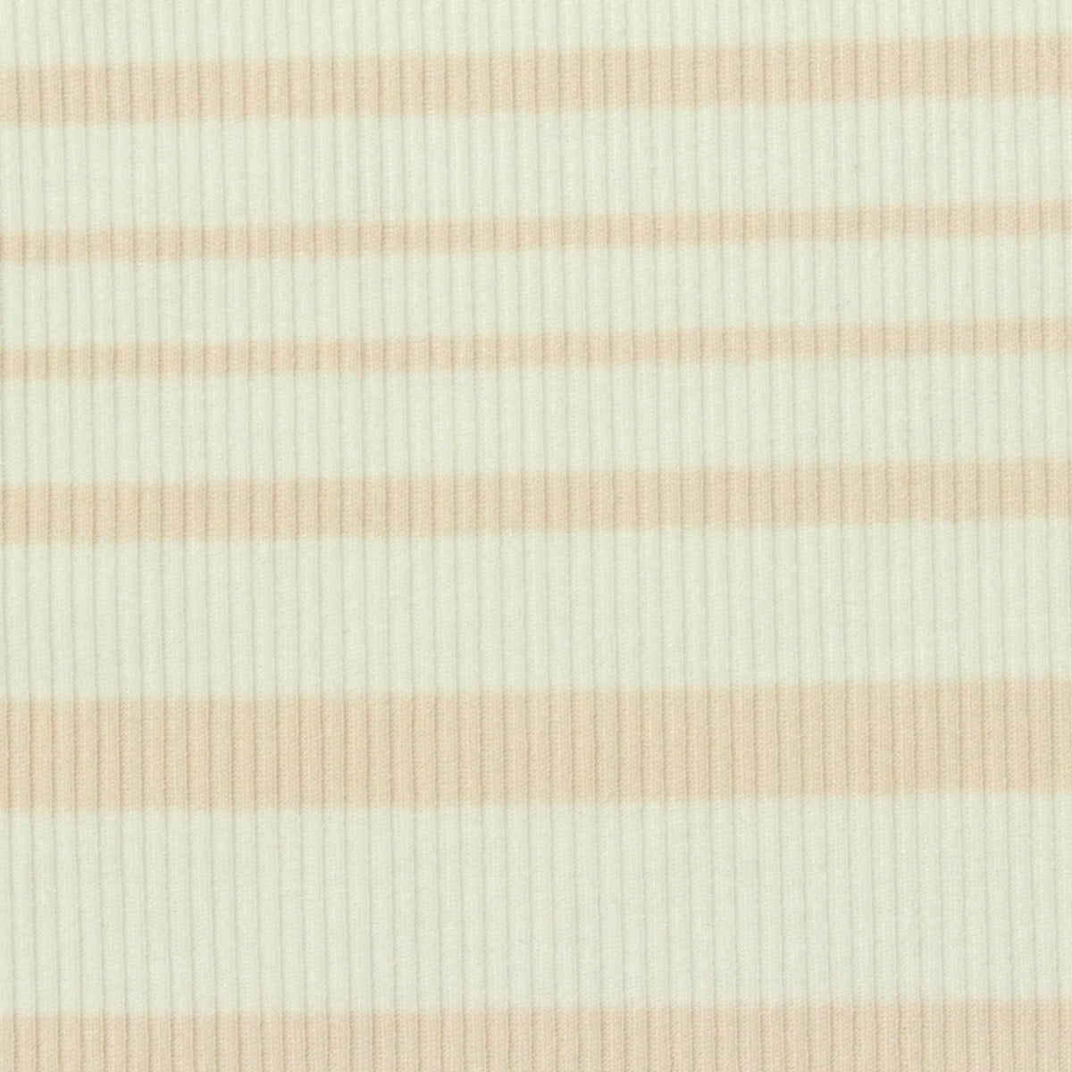 Cream Horizontal-Stripe Rib Knit, Poly-Viscose, 250 gsm