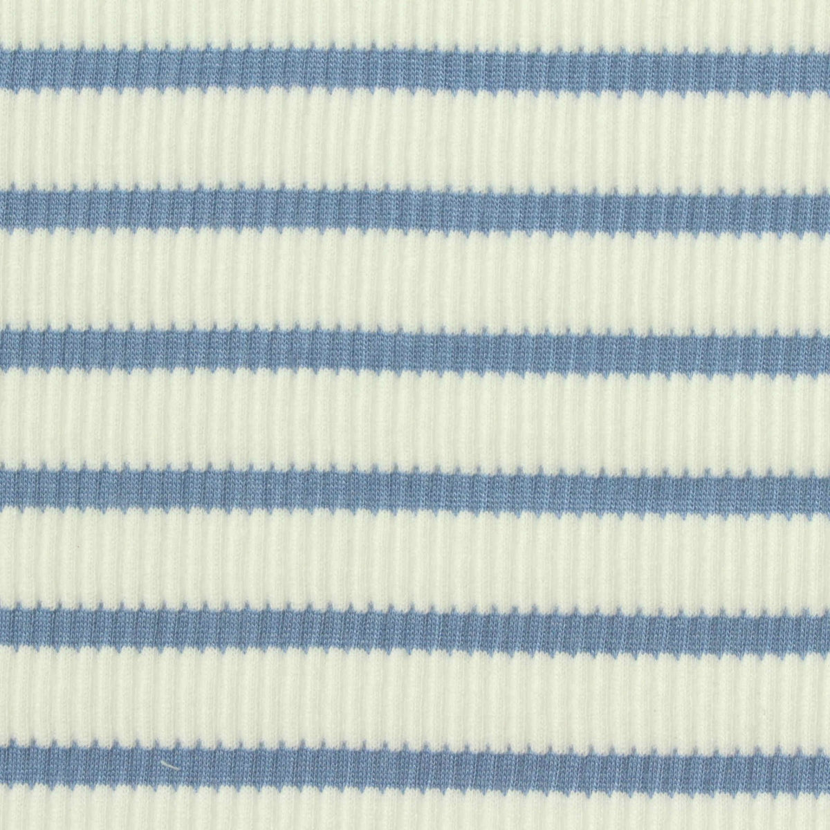 Blue Horizontal-Stripe French Terry, Poly-Viscose