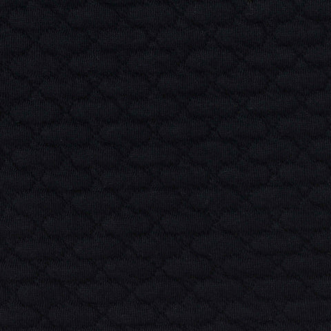 Jacquard Cotton Polyester Stretch Knit Fabric, 350 gsm — Black