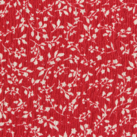 White Leaves Crepe, Polyester