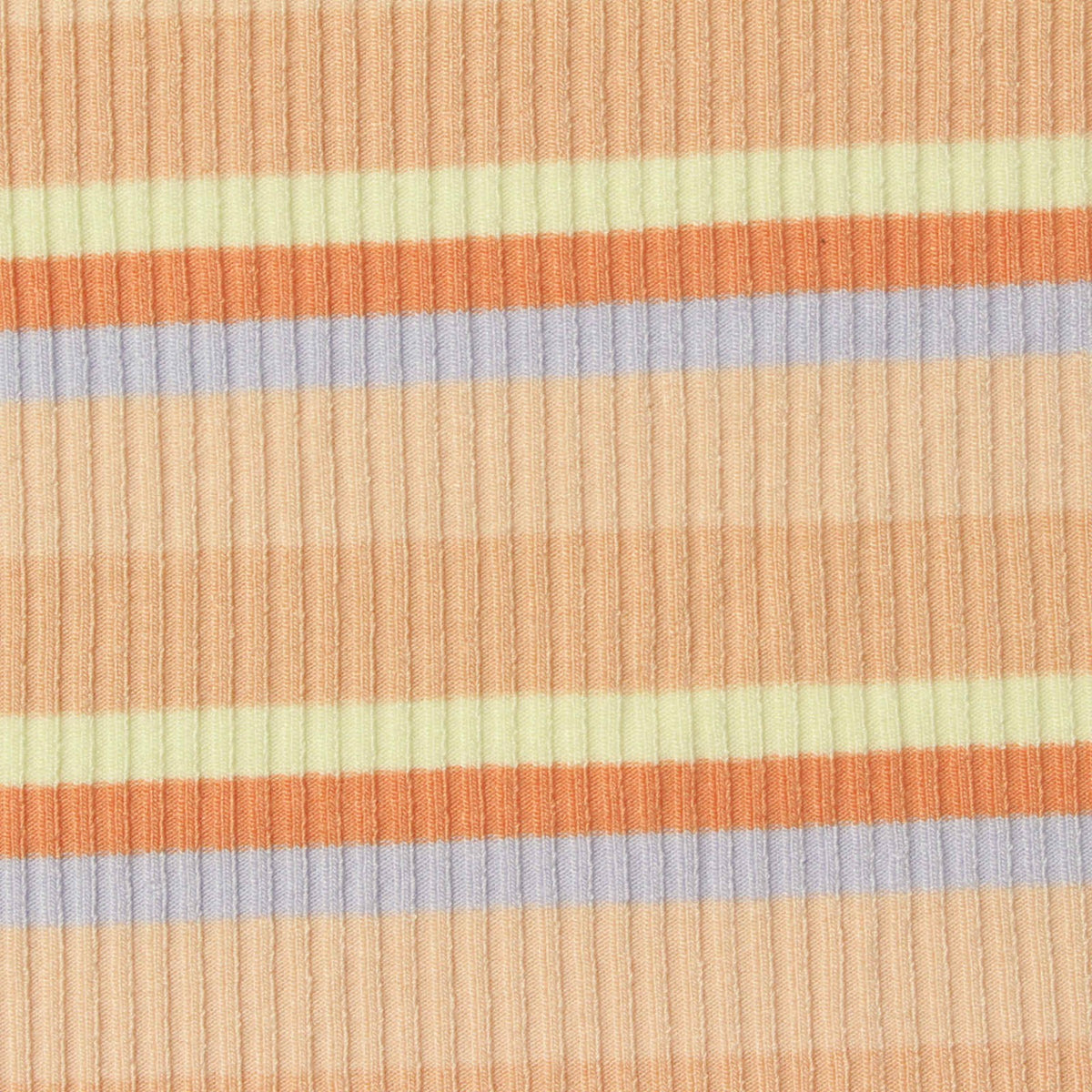Peach Horizontal-Stripe Rib Knit, Viscose