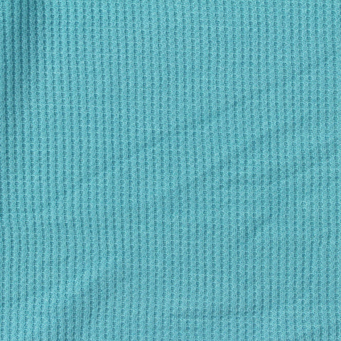 Polyester Viscose Stretch Waffle Knit Fabric, 180 gsm, 170 cm — Blue