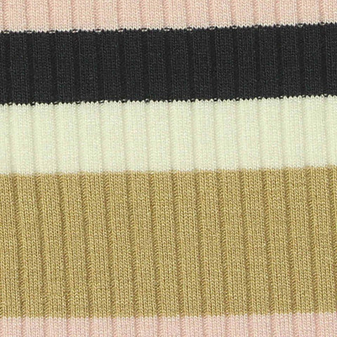 Striped Viscose Stretch Rib Knit Fabric, 250 gsm, 130 cm — Multi