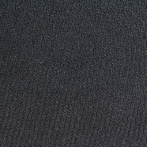 Cotton Polyester Stretch Rib Knit Fabric, 320 gsm, 120 cm — Black
