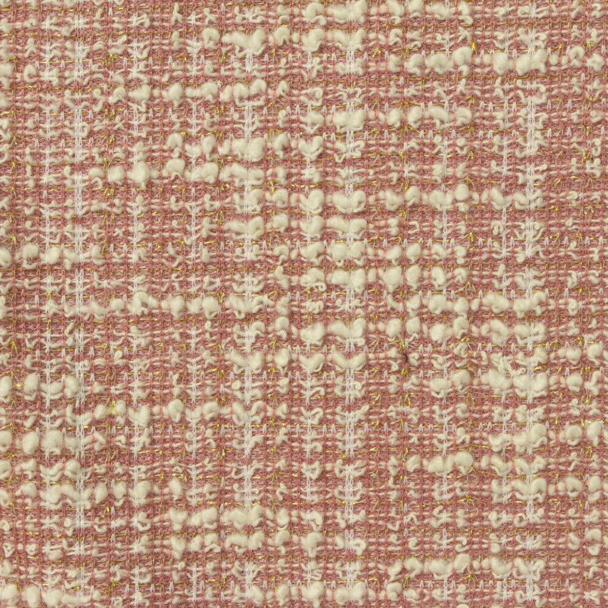Cream Textured Bouclé, Poly-Cotton, 220 gsm