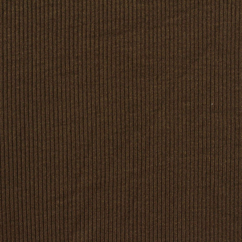 Viscose Stretch Rib Knit Fabric, 274 gsm, 129 cm — Brown