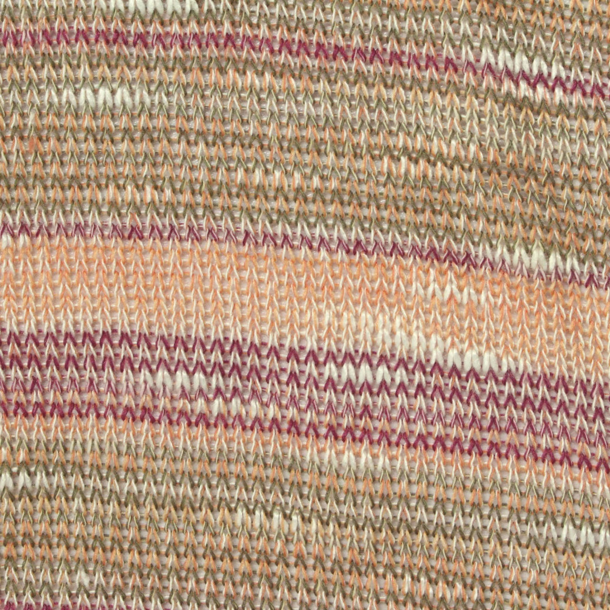 Brown Horizontal-Stripe Chunky Knit, Poly-Viscose, 157 gsm