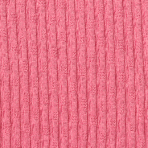 Jacquard Cotton Polyester Rib Knit Fabric, 160 gsm, 156 cm — Pink