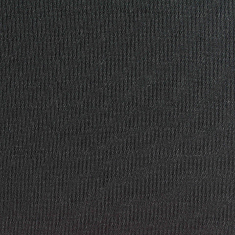Viscose Stretch Rib Knit Fabric, 265 gsm, 130 cm — Black