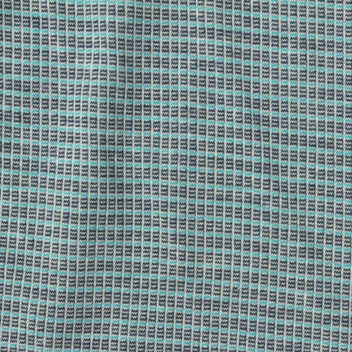 Light Blue Wavy-Line Jersey Knit, Cotton-Poly