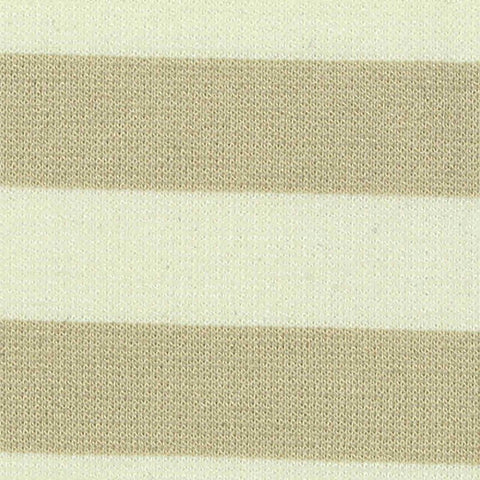 Beige Horizontal-Stripe Ponte Knit, Viscose-Nylon, 296 gsm