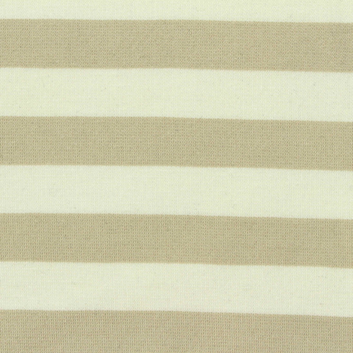 Beige Horizontal-Stripe Ponte Knit, Viscose-Nylon, 296 gsm