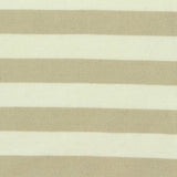 Beige Horizontal-Stripe Ponte Knit, Viscose-Nylon