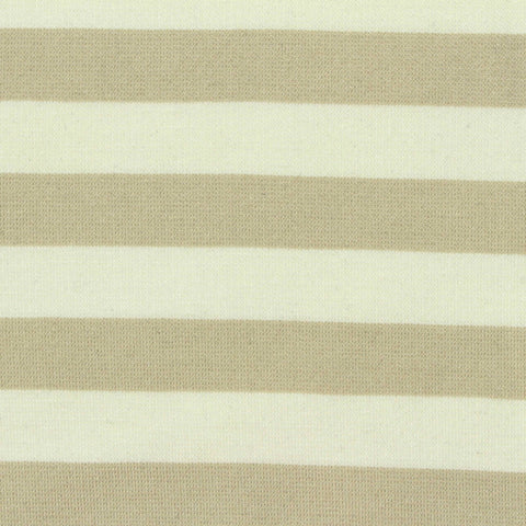Beige Horizontal-Stripe Ponte Knit, Viscose-Nylon, 296 gsm