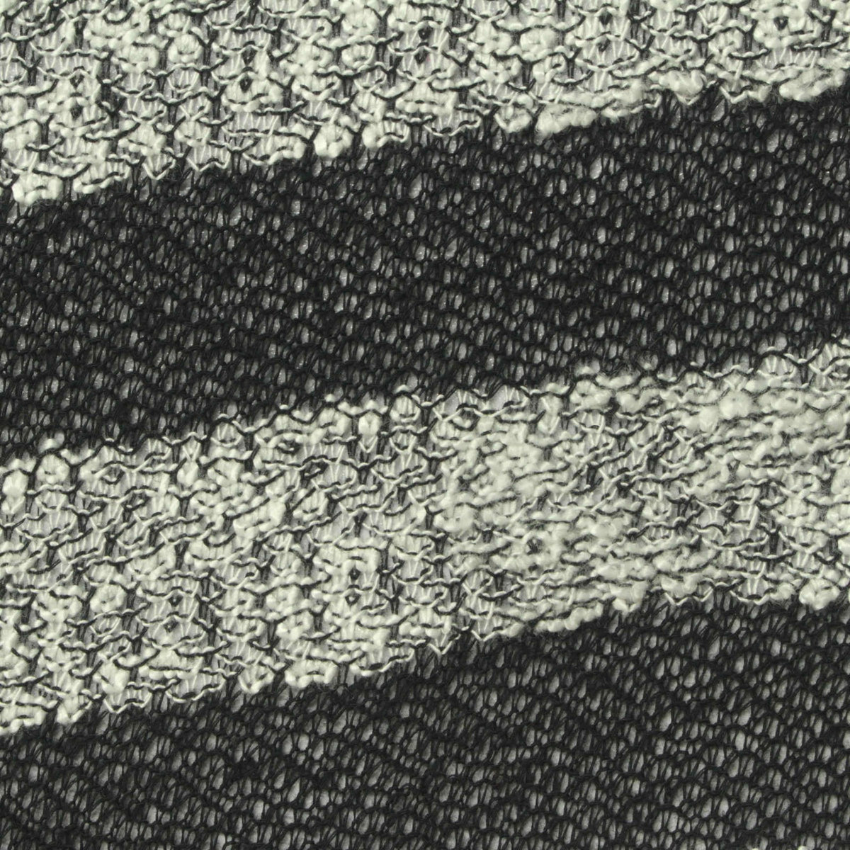 Black Stripes Chunky Knit, Poly-Viscose, 150 gsm