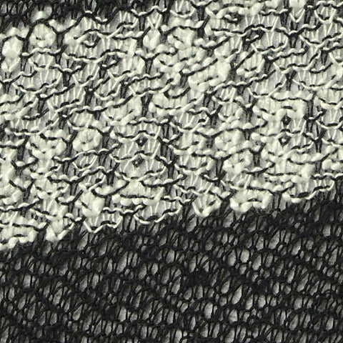 Black Stripes Chunky Knit, Poly-Viscose, 150 gsm