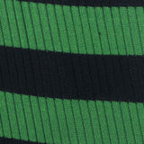 Green Horizontal-Stripe Rib Knit, Viscose-Poly