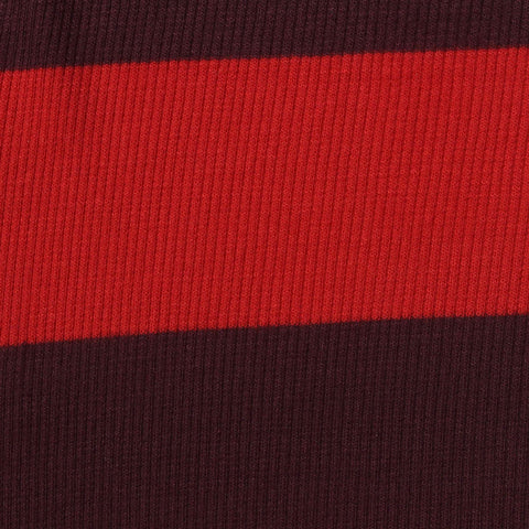 Red Horizontal-Stripe Rib Knit, Viscose