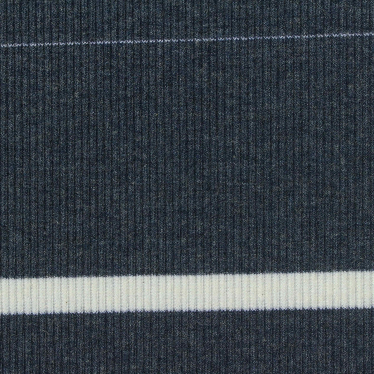 Dark Grey Stripe Rib Knit, Cotton-Poly