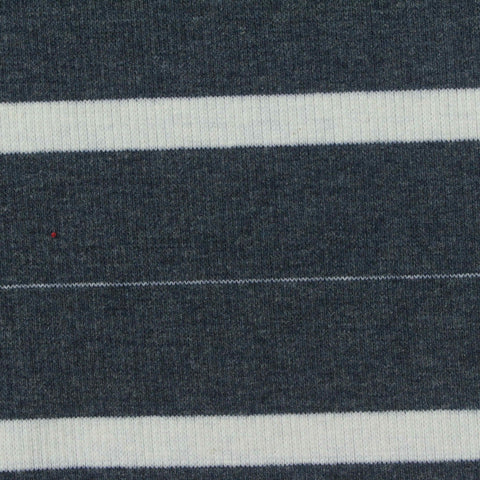 Charcoal Horizontal-Stripe Rib Knit, Cotton-Poly