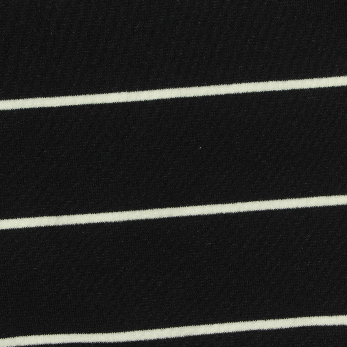 White Horizontal-Stripe Ponte Knit, Cotton-Poly, 271 gsm