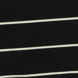 White Horizontal-Stripe Ponte Knit, Cotton-Poly