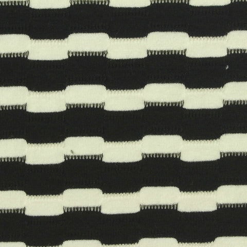 Black Horizontal-Band Jersey Knit, Viscose