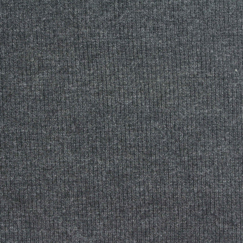 Dark Grey Marl Rib Knit, Poly-Cotton, 410 gsm