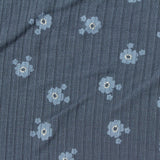 Light Blue Floral Rib Knit, Viscose