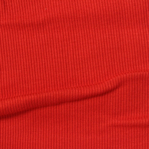Viscose Stretch Rib Knit Fabric, 240 gsm, 160 cm — Red