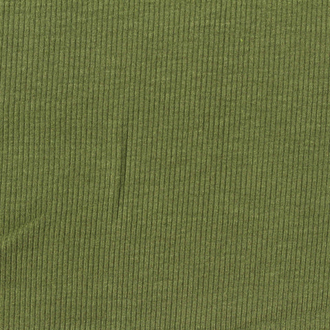 Viscose Stretch Rib Knit Fabric, 260 gsm, 150 cm — Green, ref EF-264275