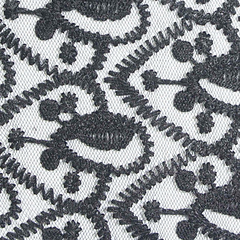 Black Floral Mesh, Polyester