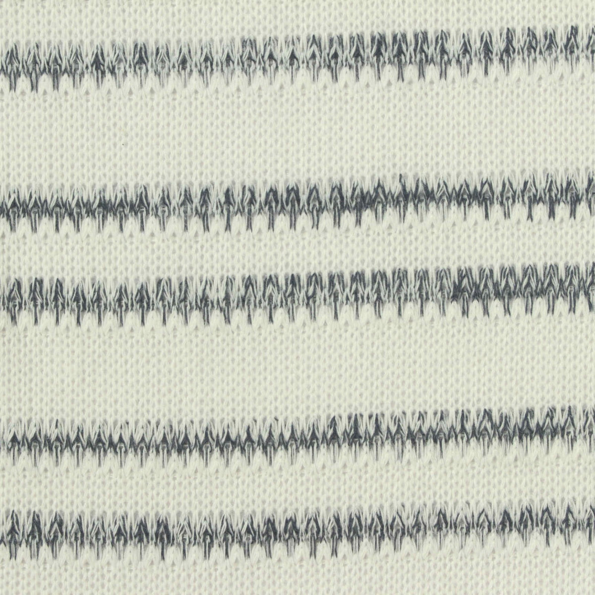 Dark Grey Horizontal-Stripe Chunky Knit, Polyester, 260 gsm