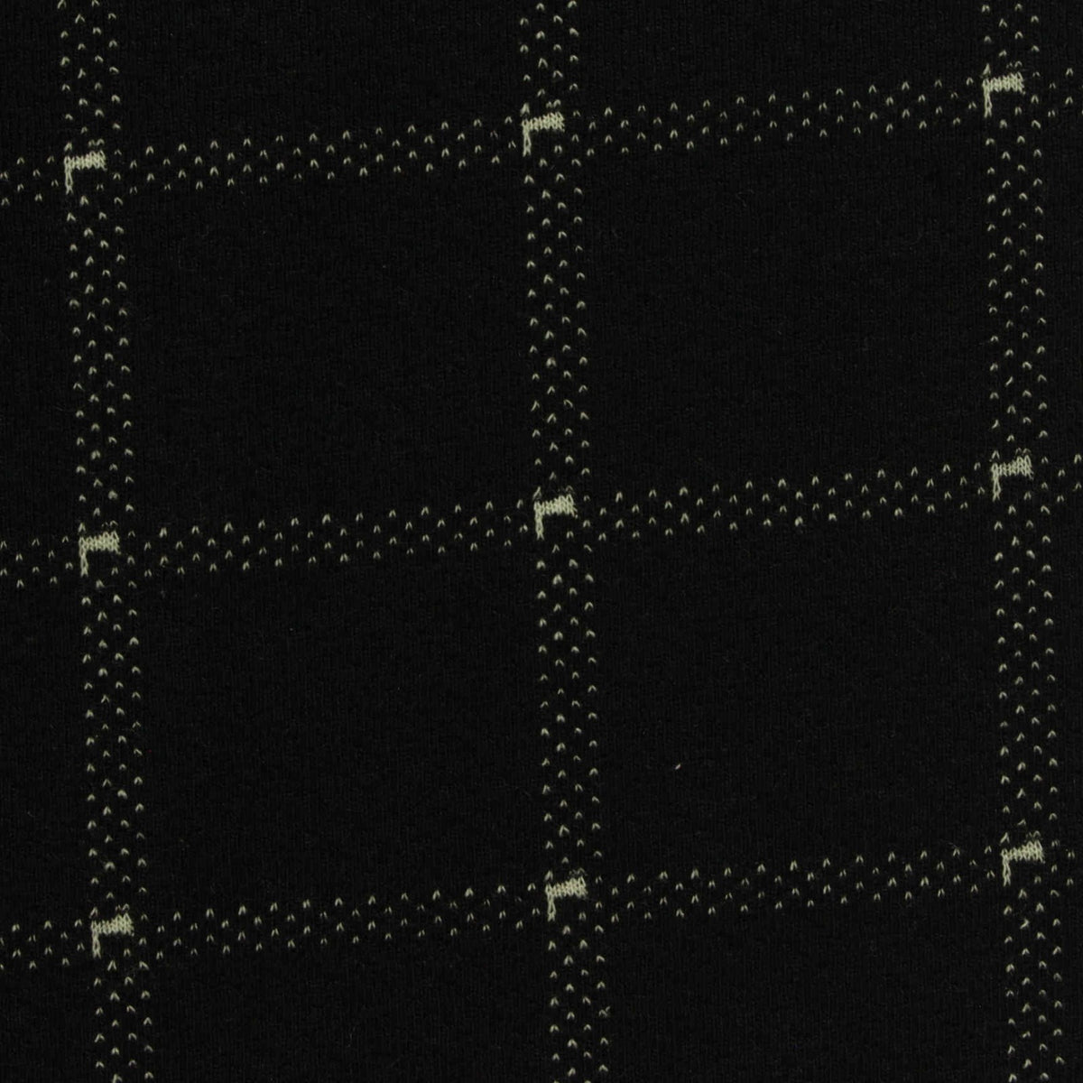 Black Check Interlock Knit, Polyester, 320 gsm