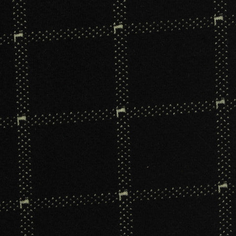 Black Check Interlock Knit, Polyester, 320 gsm