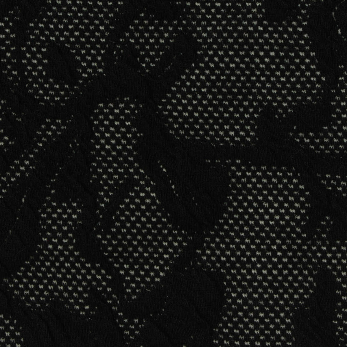 Black Textured Interlock Knit, Polyester, 260 gsm
