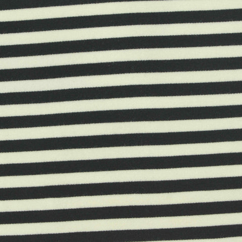 Dark Grey Stripes Ponte Knit, Viscose-Nylon, 340 gsm