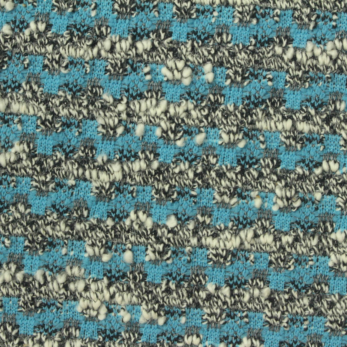 Blue Textured Bouclé, Poly-Cotton