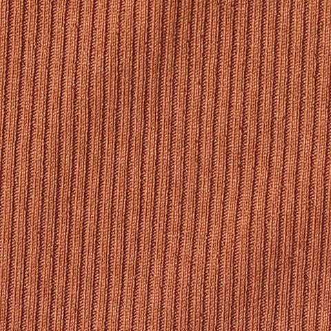Polyester Stretch Rib Knit Fabric, 250 gsm, 158 cm — Brown