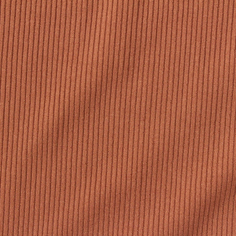 Polyester Stretch Rib Knit Fabric, 250 gsm, 158 cm — Brown